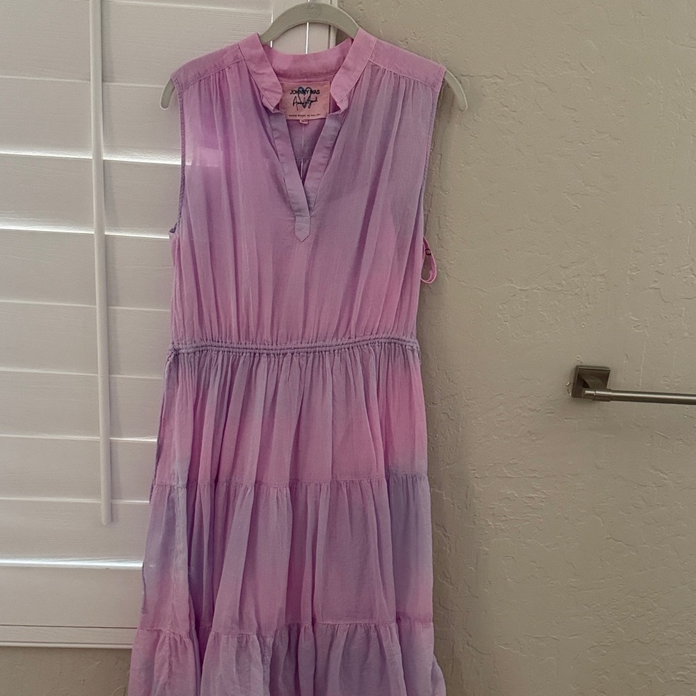 Johnny Was Pink and Lavender Midi Dress